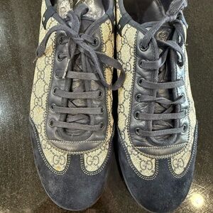 Gucci Dark Blue and Light Tan Sneakers